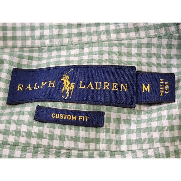 CLD Men's Medium Ralph Lauren Custom Fit Check Spring‎ Dress Shirt Button Down - Picture 7 of 8